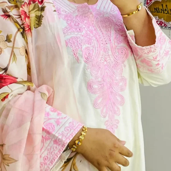 AC Cotton Three Piece with Computer Embroidery