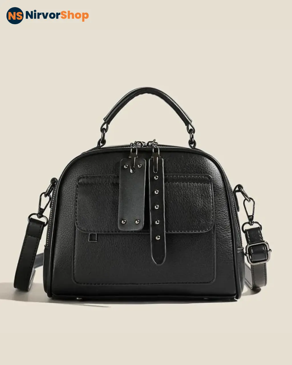 Black Luxury Multi-Layer Commuter Handbag - Image 1